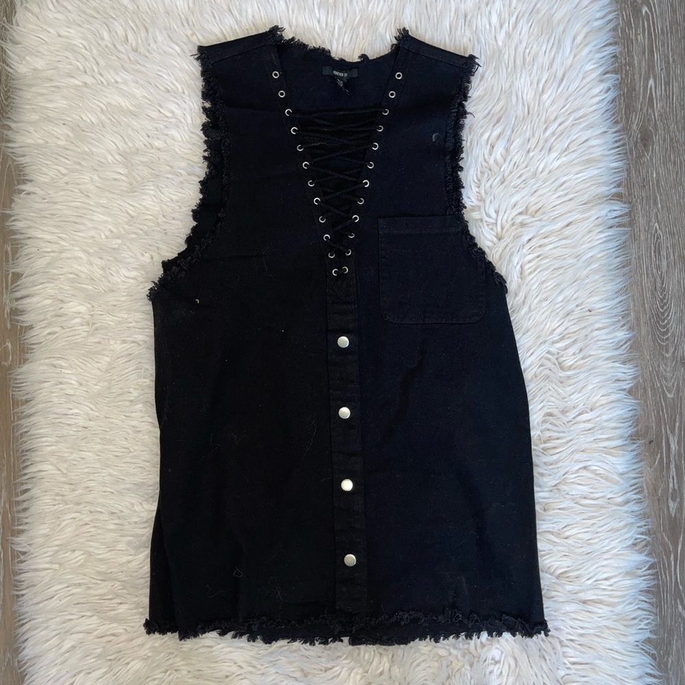 FOREVER 21 black denim dress